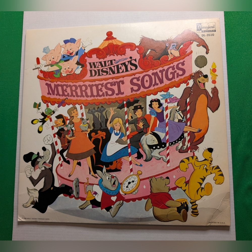 Walt Disney's Merriest Songs 1968 LP Disneyland Records